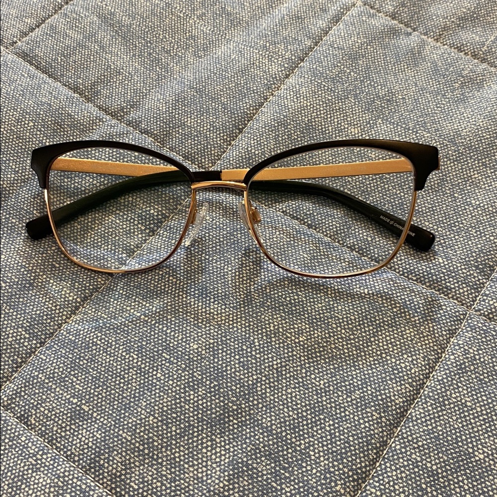 Michael Kors Black and Gold Cat Eye Prescription Eyeglasses